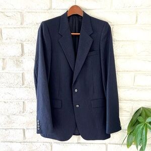 Yves Saint Laurent Navy Wool Pinstripe Blazer (Fits Men's Small) Sz 38L